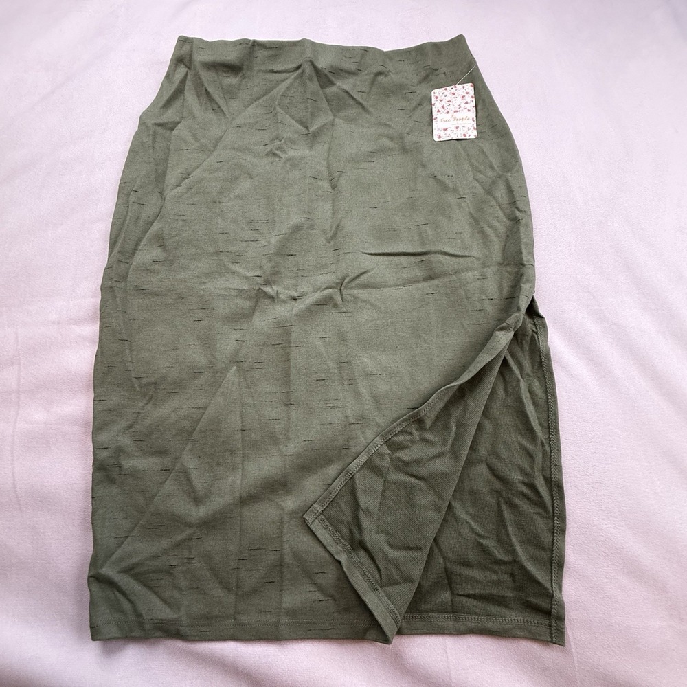 Free People Olive Green Pencil Skirt